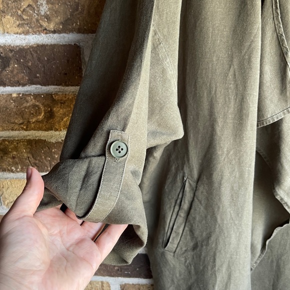 Who What Wear Olive Light Linen Jacket - Picture 9 of 12